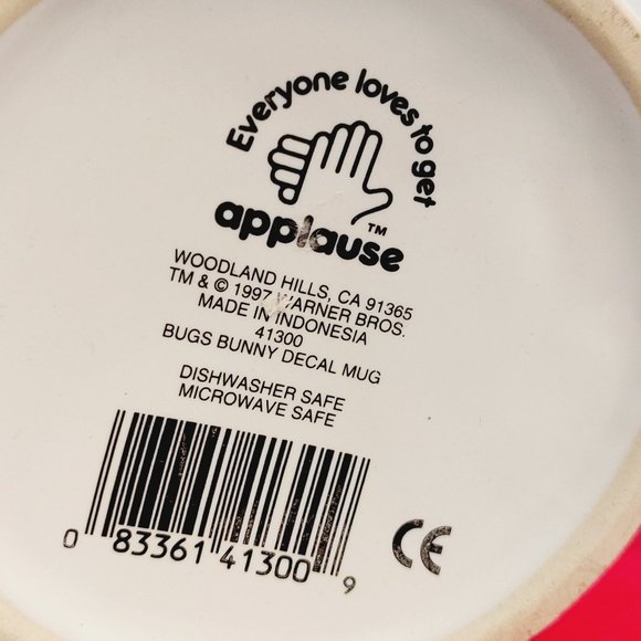 Vtg 1997 Bugs Bunny Star Mug and Personal-sized Mat- Applause - Picture 5 of 6